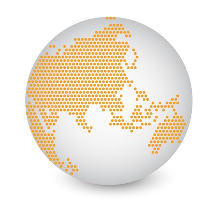 Dotted World Map Globe Made of Circle Shapes  Vector Illustration EPS 10 のイラスト素材