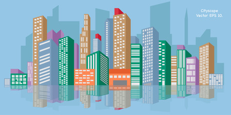 Cityscape, Vector Illustration EPS 10.のイラスト素材