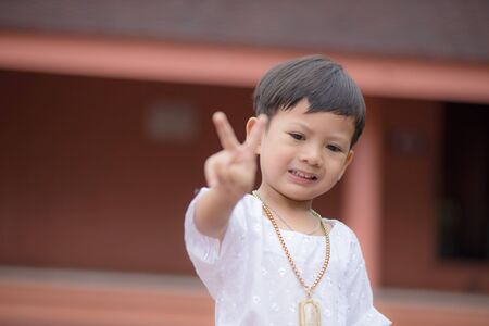 Cute little boy in Thai Suit.の写真素材