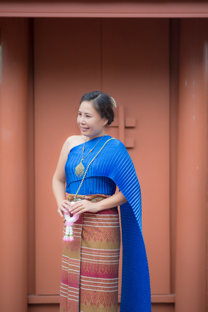 Thai women traditional Thai suit.の写真素材