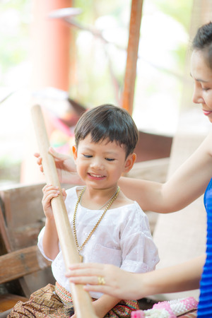 Cute little boy in Thai Suit.の写真素材