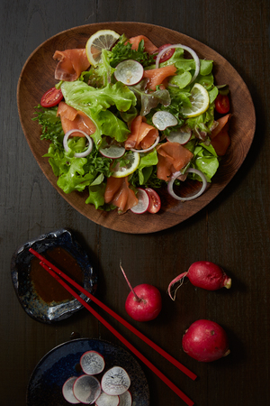 Salmon saladの写真素材