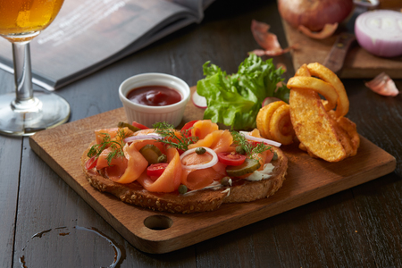salmon sandwichの写真素材