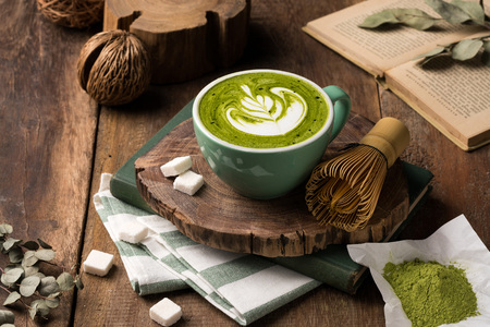 A set cup of green-tea.の写真素材