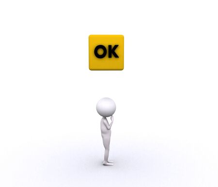 The man think about say "OK".の写真素材