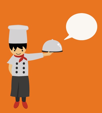 Chef and new menu.のイラスト素材