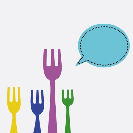 Vector,Forks say that it delicious.のイラスト素材