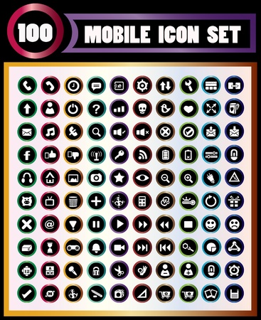 100 icons of moblie High quality and can resize のイラスト素材