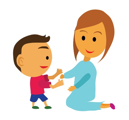  Love mother A boy and his mother のイラスト素材