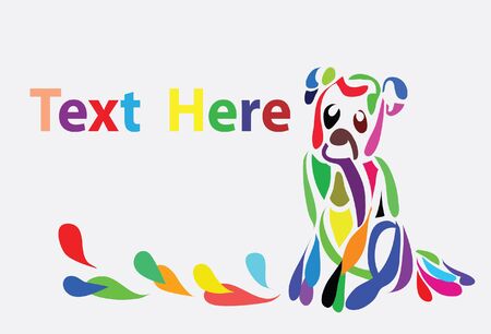  Abstract colorful background with a dog のイラスト素材