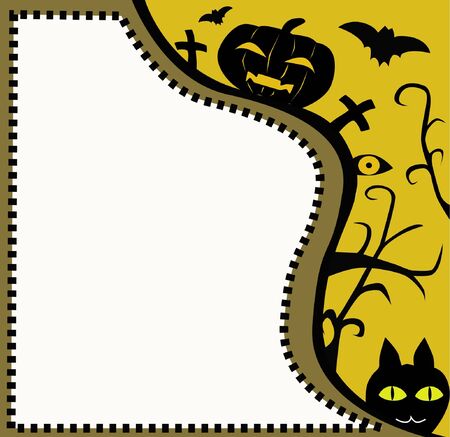  horror postcard  Halloween postcard with friends のイラスト素材