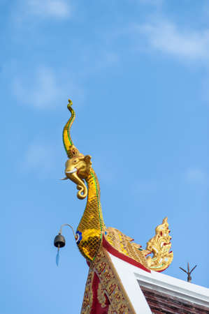Elephant on Temple Roofの写真素材