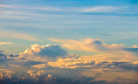 Blue sky in sunsetの写真素材