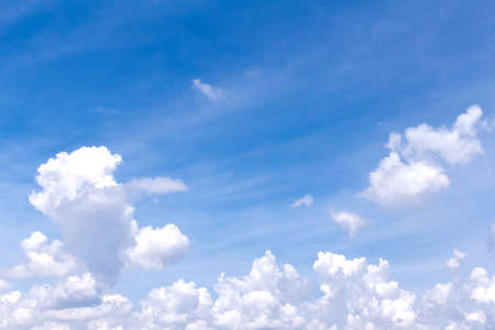 fluffy clouds with blue skyの写真素材