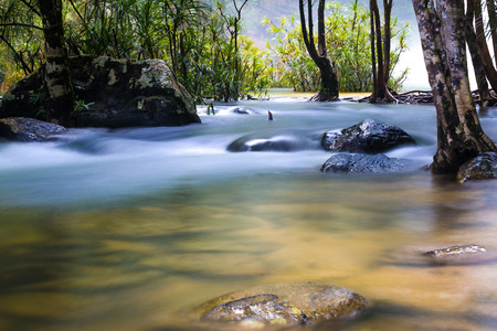 watercourse from waterfallの写真素材