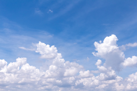blue sky background with white cloudsの写真素材