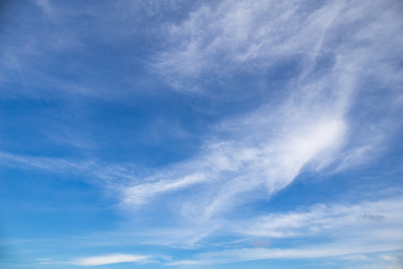 beautiful white fluffy clouds in the blue skyの写真素材