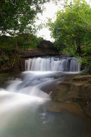Waterfall in the forest, Thailandの写真素材