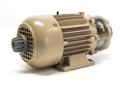 DC motor, machine isolated on the white backgroundの写真素材
