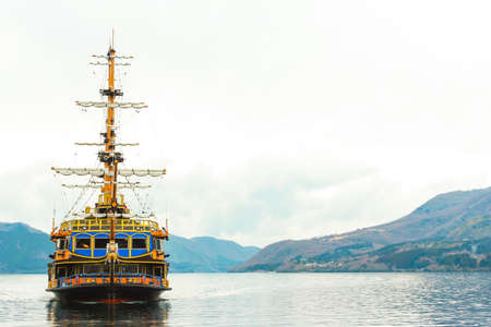 Pirate Cruise on Ashi Lake, Ashi Lake background.の写真素材