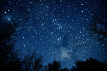 Night sky with stars and milky way, starry sky backgroundの素材