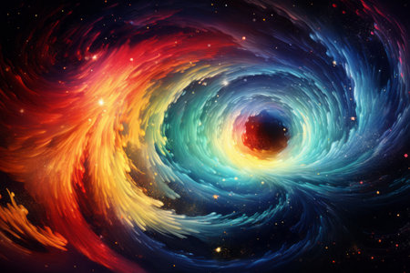Abstract colorful spiral. Fantasy fractal texture. Digital art. 3D rendering.の素材