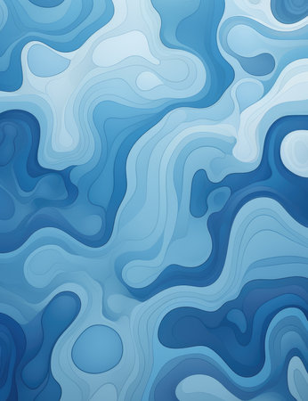 Blue abstract background with wavy lines. Vector illustration for your design.の素材