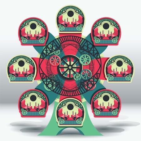 Circus Magic Ferris wheelのイラスト素材