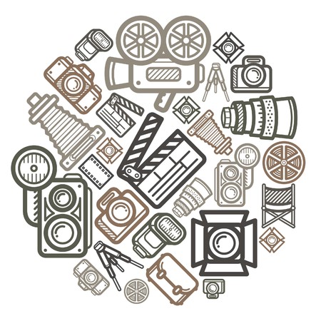 Camera Icon Color Circleのイラスト素材