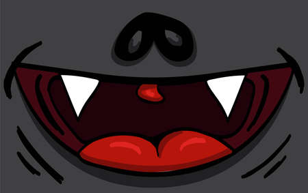 Bat mouth illustration background.