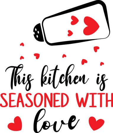 This kithen is seasoned with loveのイラスト素材