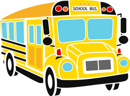 Funny school bus illustration typography illustration