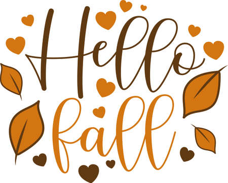 Hello fallのイラスト素材