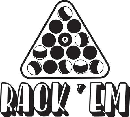 Rack 'em quote. Billiard balls vector