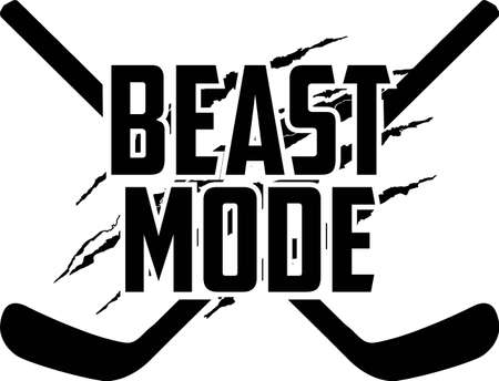Beast mode quote. Hockey Stickのイラスト素材