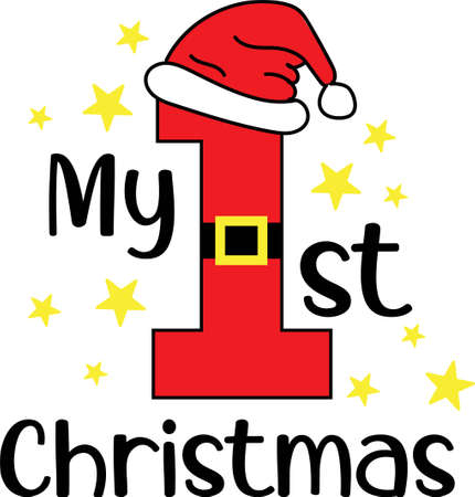 My first Christmas. Christmas quoteのイラスト素材