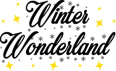 Winter Wonderland text writingのイラスト素材