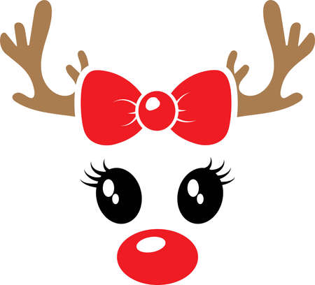 Cute deer with bow vectorのイラスト素材