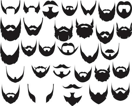 Different style of beard set vector. Vector illustrationのイラスト素材