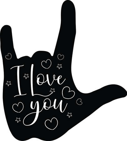 I love you on white background. Vector illustration.のイラスト素材