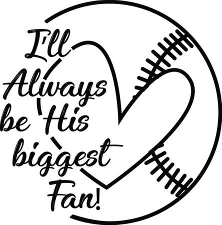 I ll always be his biggest fan on white background. Vector illustration.のイラスト素材