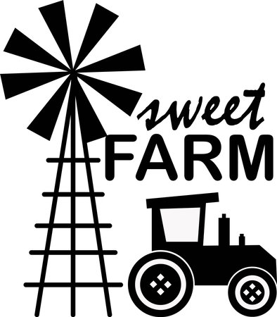 Sweet farm on white background. Farm Vector illustrationのイラスト素材