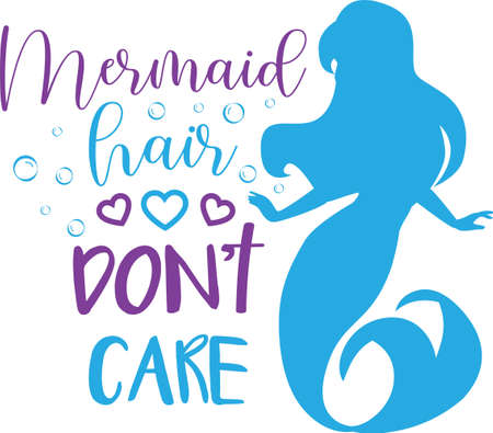Mermaid hair don t care on the white background. Vector illustrationのイラスト素材