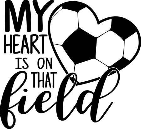 My heart is on that field on the white background. Vector illustrationのイラスト素材