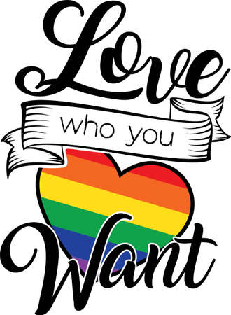 Love who you want on the white background. Vector illustrationのイラスト素材