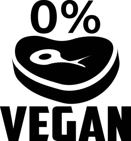 0 VEGAN on the white background. Vector illustrationのイラスト素材