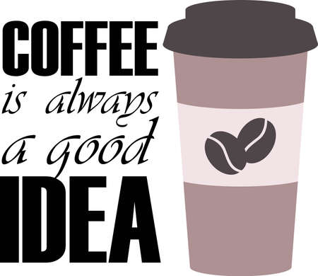 Coffee is always good idea on the white background. Vector illustrationのイラスト素材
