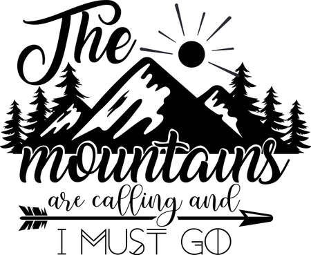 The mountains on the white background. Vector illustrationのイラスト素材