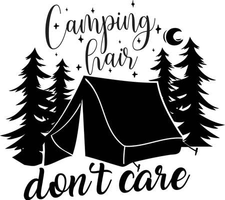 Camping hair dont care on the white background. Vector illustrationのイラスト素材