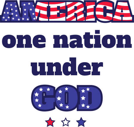 America one nation under God on the white background. Vector illustrationのイラスト素材